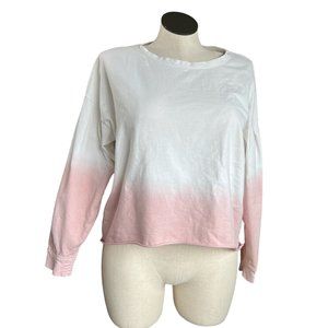 Jessica Simpson Cropped Sweatshirt, Pink White, size XL